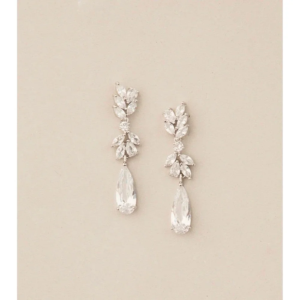 14K Gold Plated Teardrop Earrings - Picture 2 of 6